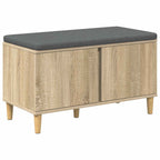 Flurbank mit Kissen mit Speicher Sonoma-Eiche 80 x 38 x 46 cm