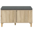 Flurbank mit Kissen mit Speicher Sonoma-Eiche 80 x 38 x 46 cm