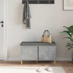 Flurbank mit Kissen mit Speicher Betongrau 80 x 38 x 46 cm