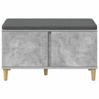 Flurbank mit Kissen mit Speicher Betongrau 80 x 38 x 46 cm