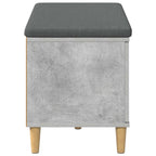 Flurbank mit Kissen mit Speicher Betongrau 80 x 38 x 46 cm