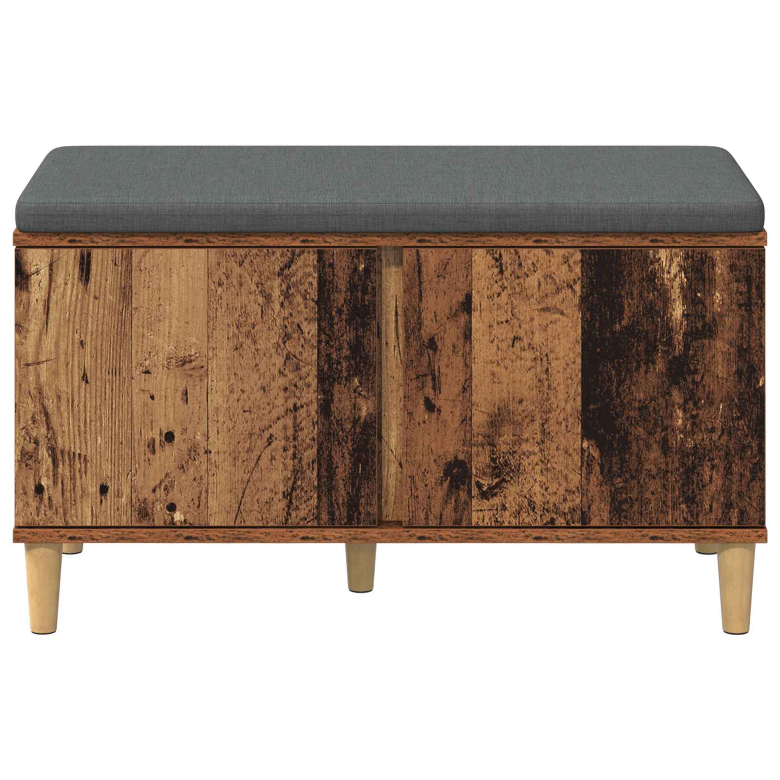 Flurbank mit Kissen mit Speicher Altholz 80 x 38 x 46 cm