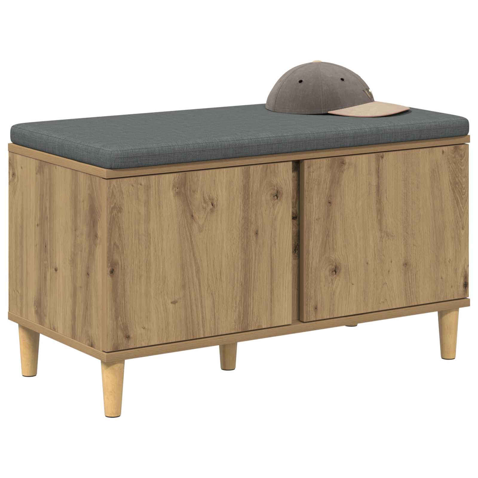 Flurbank mit Kissen mit Speicher Artisan-Eiche 80 x 38 x 46 cm