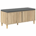 Flurbank mit Kissen mit Speicher Sonoma-Eiche 100 x 38 x 46 cm