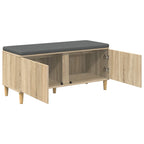 Flurbank mit Kissen mit Speicher Sonoma-Eiche 100 x 38 x 46 cm