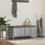Flurbank mit Kissen mit Speicher Graues Sonoma 100 x 38 x 46 cm