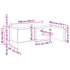 Flurbank mit Kissen mit Speicher Altholz 100 x 38 x 46 cm