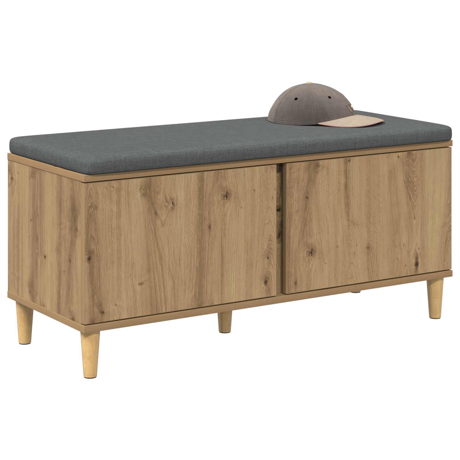 Flurbank mit Kissen mit Speicher Artisan-Eiche 100 x 38 x 46 cm