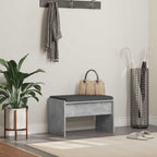 Flurbank mit Kissen Beton Grau 63 x 38 x 40 cm