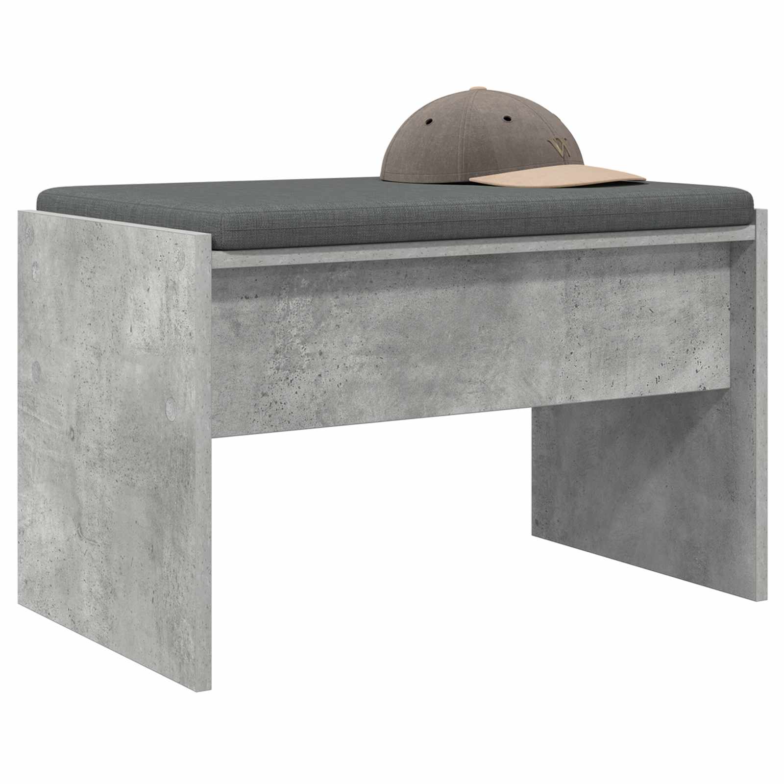 Flurbank mit Kissen Beton Grau 63 x 38 x 40 cm