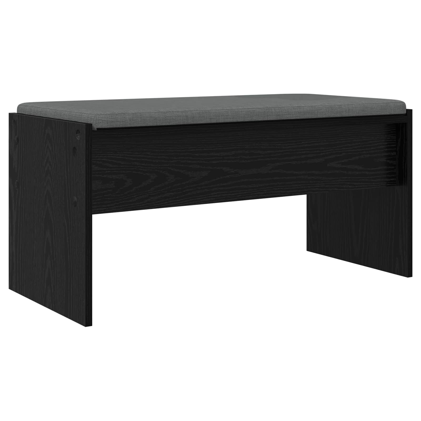 Flurbank mit Kissen Schwarz Eichen-Optik 83 x 38 x 40 cm