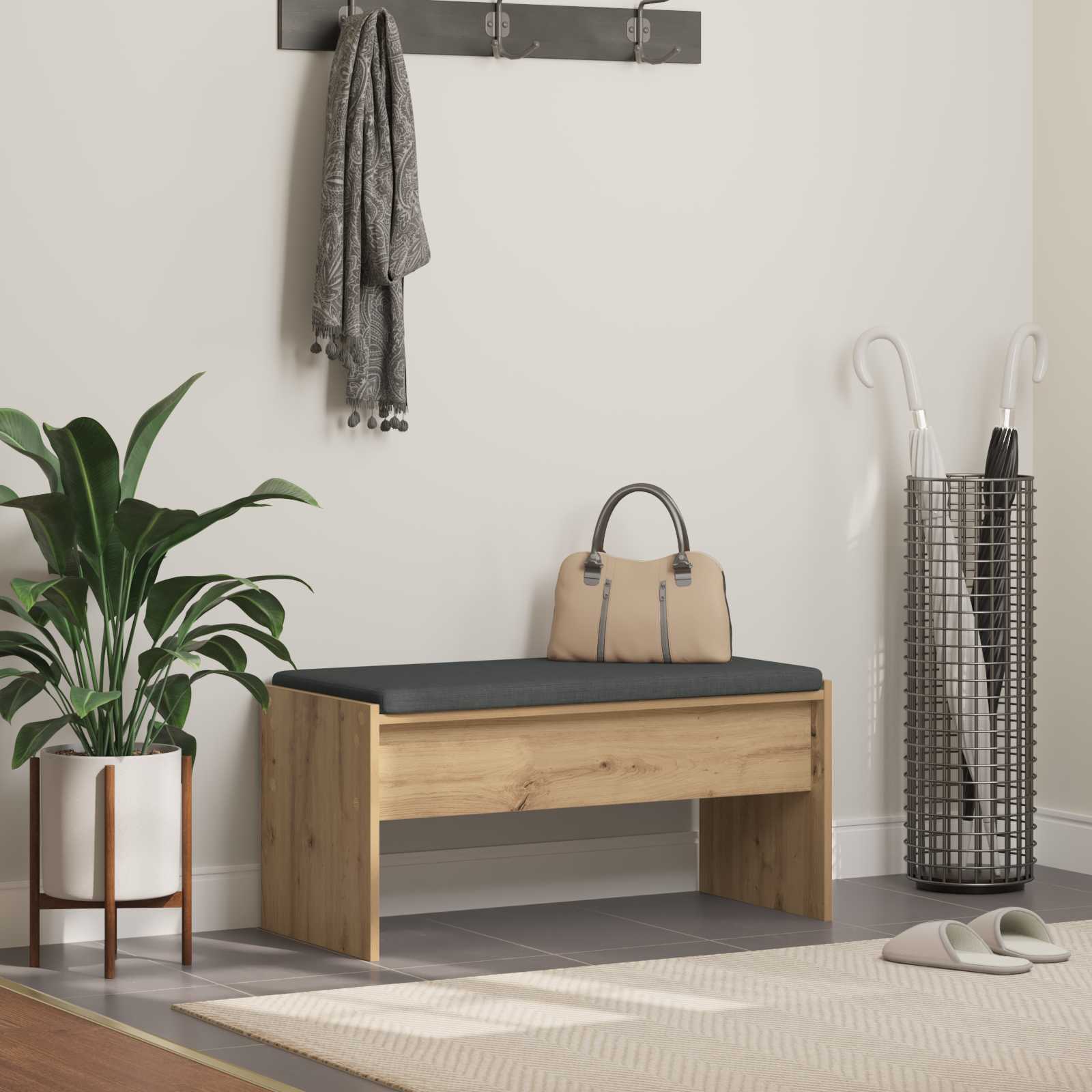 Flurbank mit Kissen Artisan-Eiche 83 x 38 x 40 cm