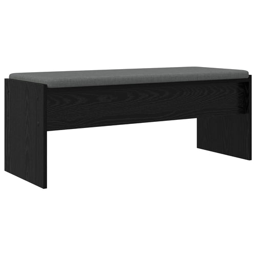 Flurbank mit Kissen Schwarz Eichen-Optik 103 x 38 x 40 cm