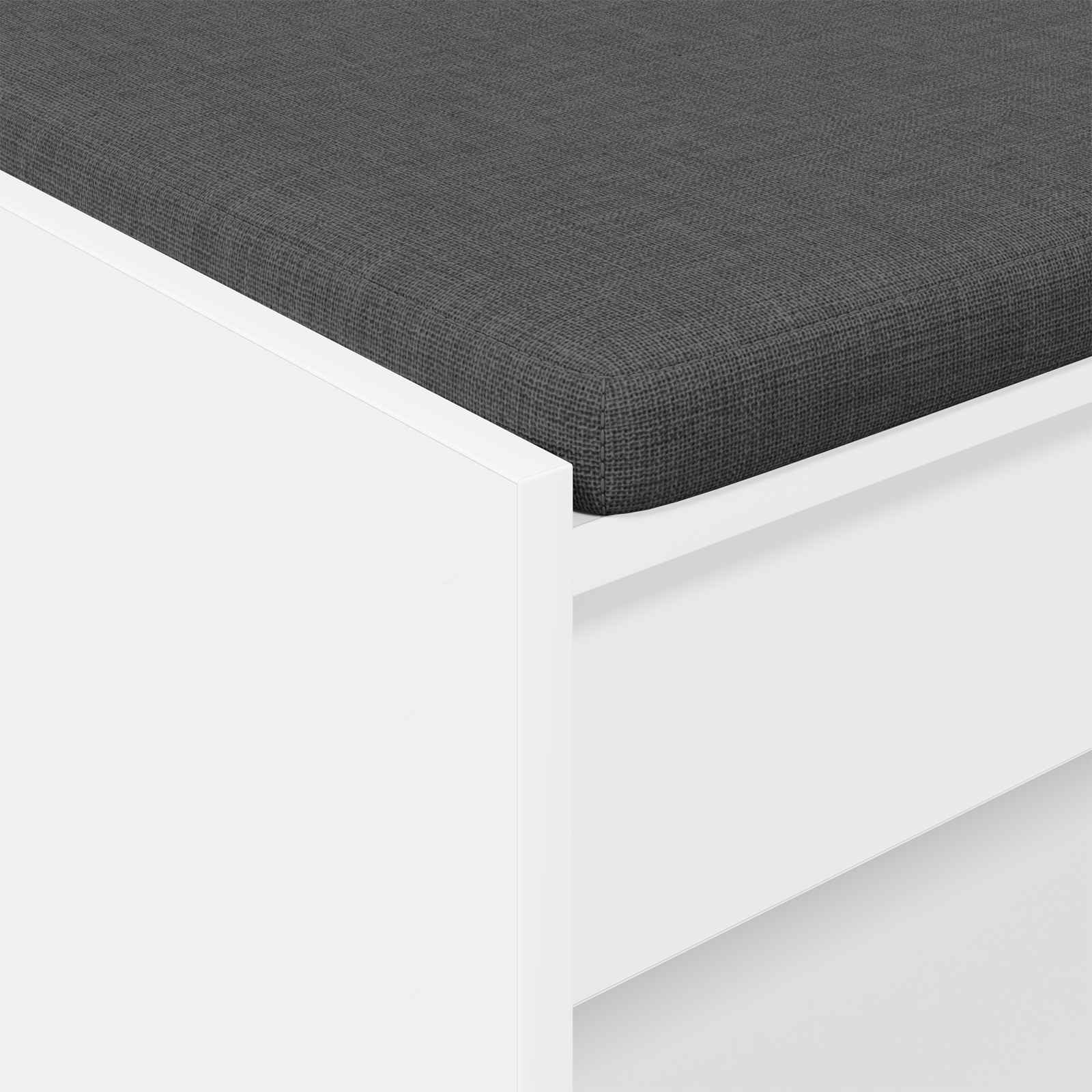 Flurbank mit Kissen mit Regal mit Speicher Weiß 63 x 38 x 45 cm