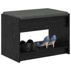 Flurbank mit Kissen mit Regal Schwarze Eiche 63 x 38 x 45 cm