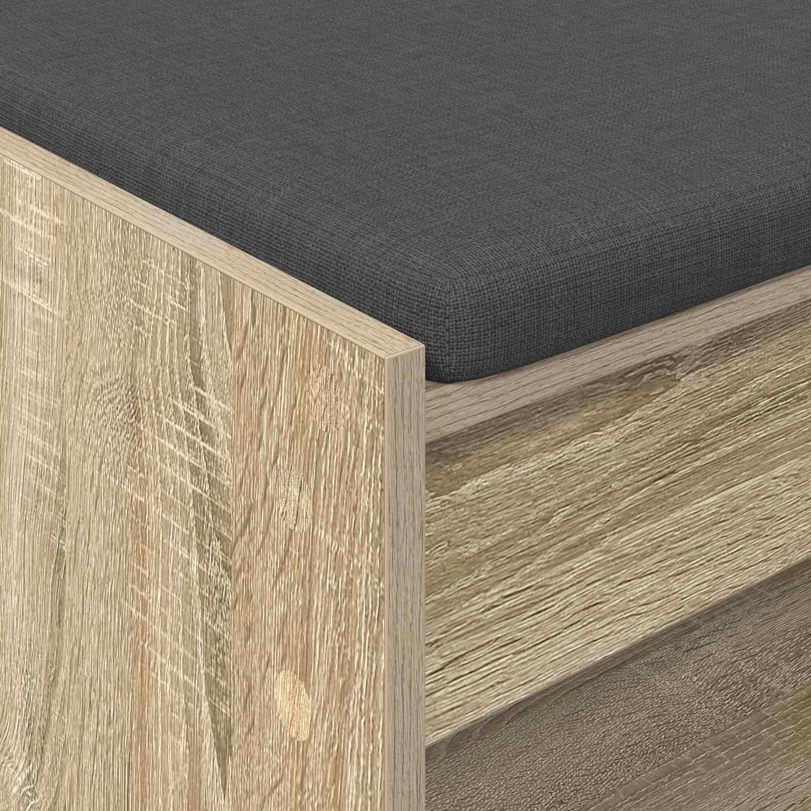 Flurbank mit Kissen mit Regal Sonoma-Eiche 63 x 38 x 45 cm