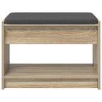 Flurbank mit Kissen mit Regal Sonoma-Eiche 63 x 38 x 45 cm