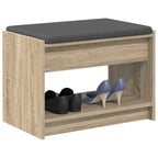 Flurbank mit Kissen mit Regal Sonoma-Eiche 63 x 38 x 45 cm