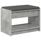 Flurbank mit Kissen mit Regal Betongrau 63 x 38 x 45 cm