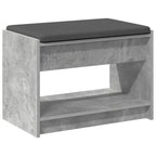Flurbank mit Kissen mit Regal Betongrau 63 x 38 x 45 cm