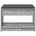 Flurbank mit Kissen mit Regal Betongrau 63 x 38 x 45 cm
