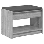 Flurbank mit Kissen mit Regal Graues Sonoma 63 x 38 x 45 cm