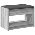 Flurbank mit Kissen mit Regal Graues Sonoma 63 x 38 x 45 cm