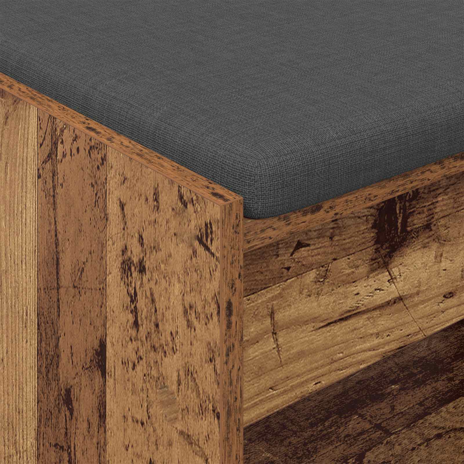 Flurbank mit Kissen mit Regal Altholz 63 x 38 x 45 cm
