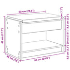 Flurbank mit Kissen mit Regal Artisan-Eiche 63 x 38 x 45 cm