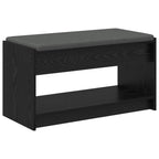 Flurbank mit Kissen mit Regal Schwarze Eiche 83 x 38 x 45 cm