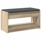 Flurbank mit Kissen mit Regal Sonoma-Eiche 83 x 38 x 45 cm