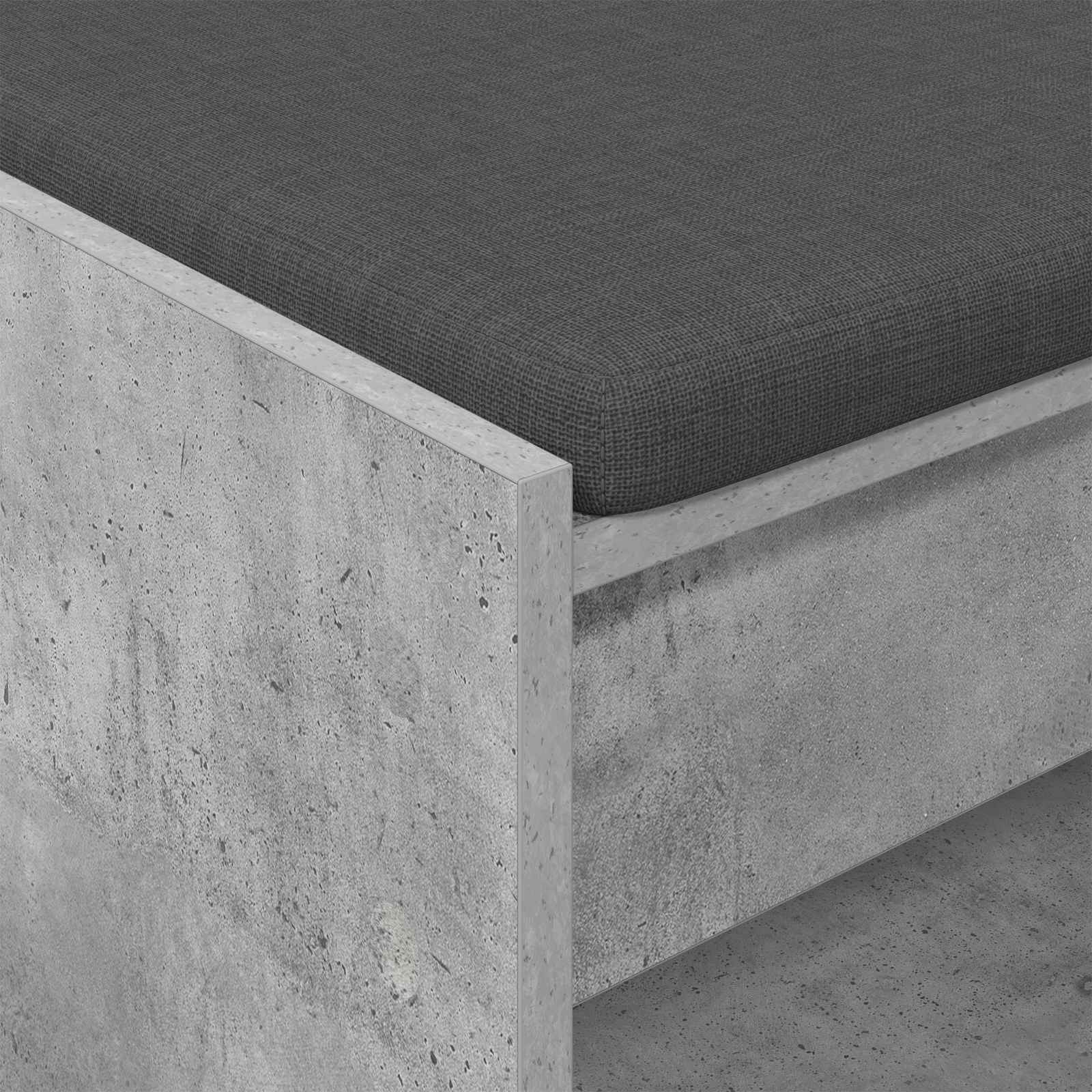 Flurbank mit Kissen mit Regal Betongrau 83 x 38 x 45 cm