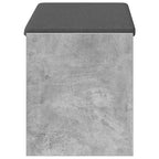 Flurbank mit Kissen mit Regal Betongrau 83 x 38 x 45 cm