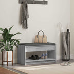 Flurbank mit Kissen mit Regal Graues Sonoma 83 x 38 x 45 cm