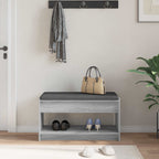 Flurbank mit Kissen mit Regal Graues Sonoma 83 x 38 x 45 cm