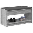 Flurbank mit Kissen mit Regal Graues Sonoma 83 x 38 x 45 cm
