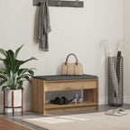 Flurbank mit Kissen mit Regal Artisan-Eiche 83 x 38 x 45 cm