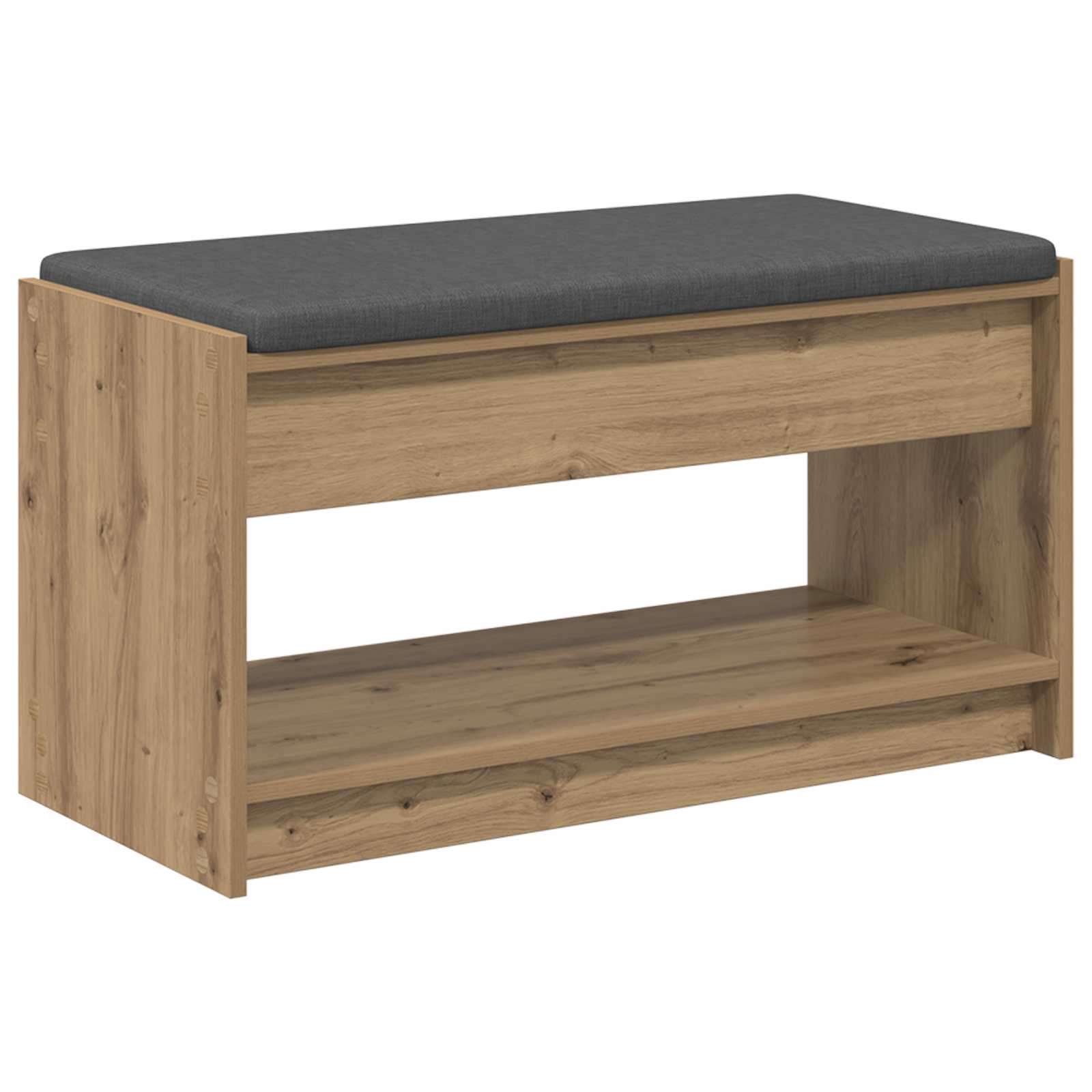 Flurbank mit Kissen mit Regal Artisan-Eiche 83 x 38 x 45 cm