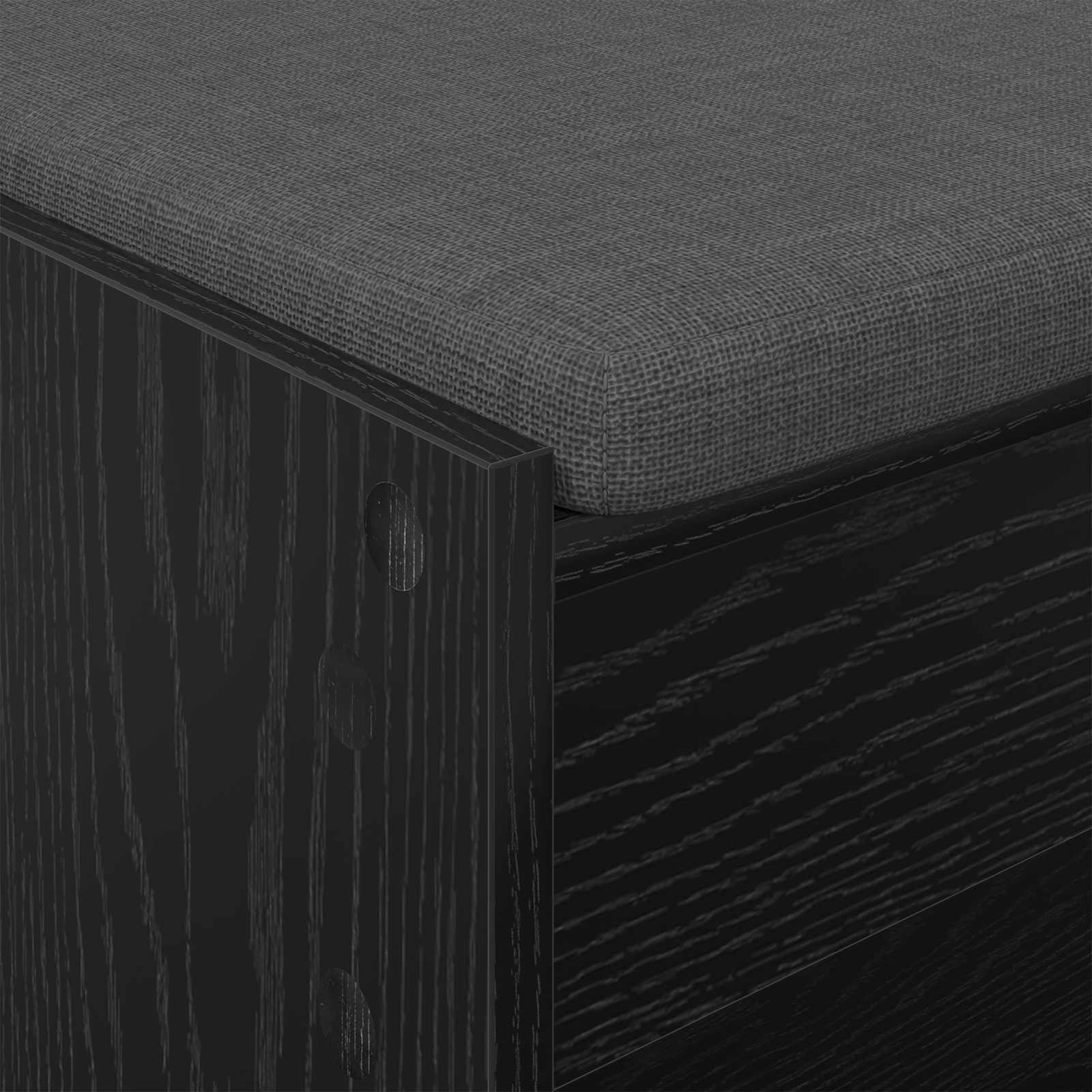 Flurbank mit Kissen mit Regal Schwarze Eiche 103 x 38 x 45 cm