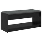Flurbank mit Kissen mit Regal Schwarze Eiche 103 x 38 x 45 cm