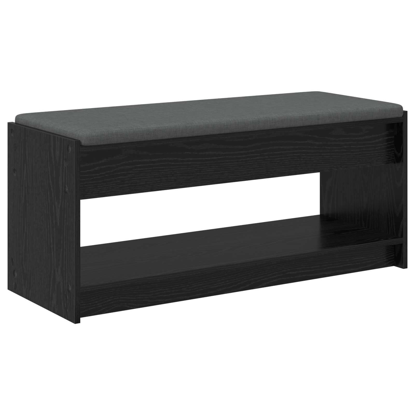 Flurbank mit Kissen mit Regal Schwarze Eiche 103 x 38 x 45 cm