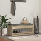 Flurbank mit Kissen mit Regal Sonoma-Eiche 103 x 38 x 45 cm