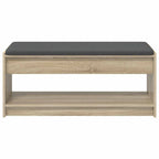 Flurbank mit Kissen mit Regal Sonoma-Eiche 103 x 38 x 45 cm