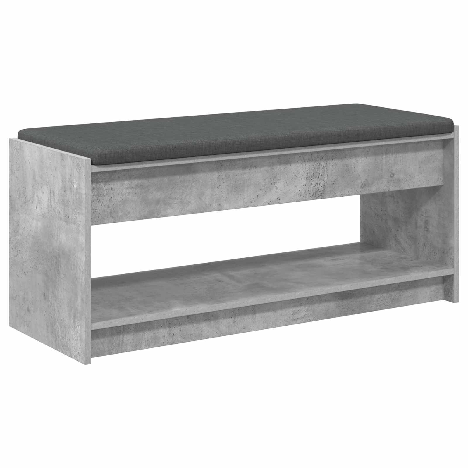 Flurbank mit Kissen mit Regal Betongrau 103 x 38 x 45 cm