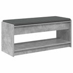 Flurbank mit Kissen mit Regal Betongrau 103 x 38 x 45 cm
