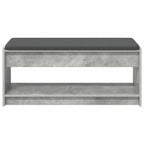 Flurbank mit Kissen mit Regal Betongrau 103 x 38 x 45 cm