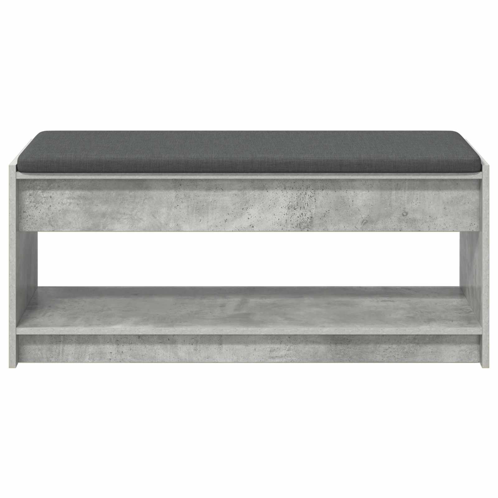 Flurbank mit Kissen mit Regal Betongrau 103 x 38 x 45 cm