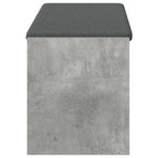 Flurbank mit Kissen mit Regal Betongrau 103 x 38 x 45 cm