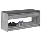 Flurbank mit Kissen mit Regal Graues Sonoma 103 x 38 x 45 cm
