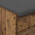 Flurbank mit Kissen mit Regal Altholz 103 x 38 x 45 cm